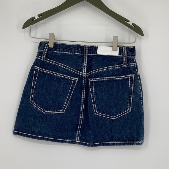 NEW! RE/DONE 90s Mini Skirt Chunky Stitch Indigo Size 25 Denim $265 msrp  I6-3 - Picture 3 of 10